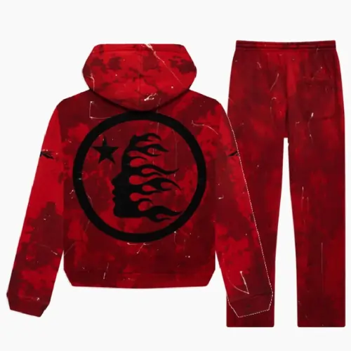 Hellstar Sports Red Tye-Dye Skull Tracksuit